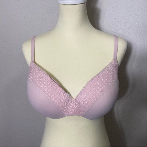 Victoria's Secret "Incredible" Padded Pink Lace Girly Girl Bra Women's Size 36D - Picture 15 of 16